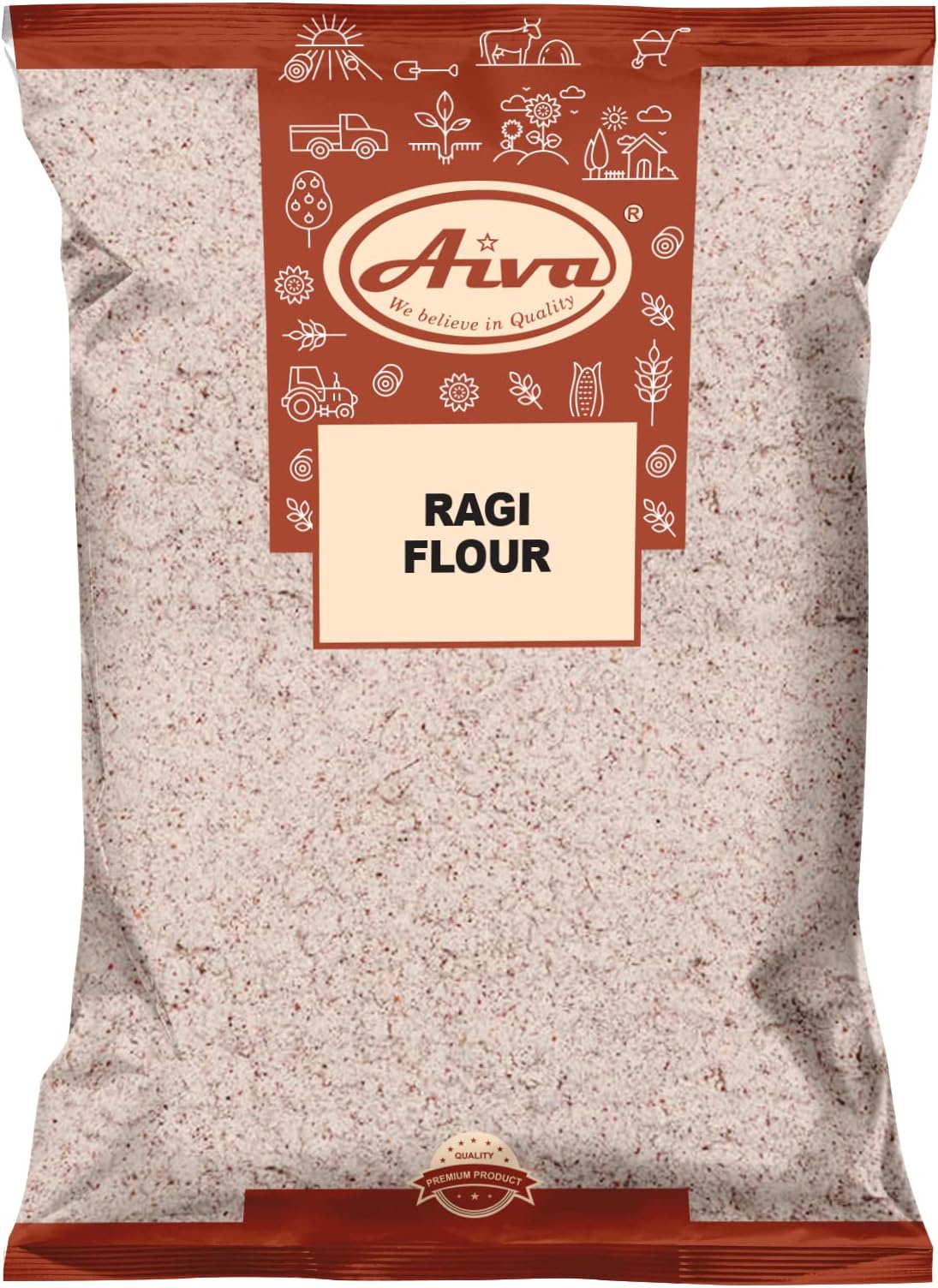 Aiva Finger Millet Flour | Ragi Flour (4 LB) – Stone-Ground Whole Grain Flour for Baking, Cooking, and Traditional Recipes
