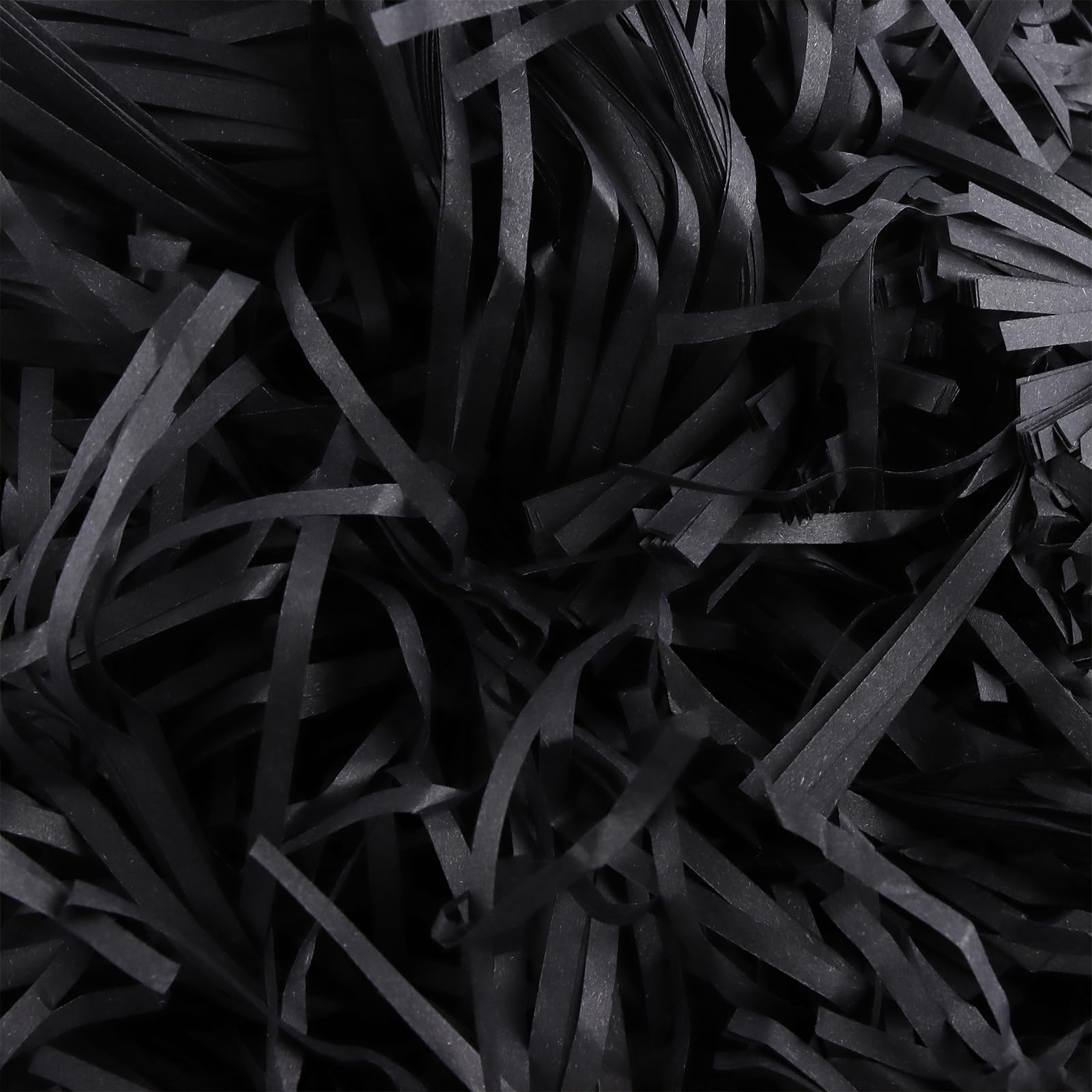 WENLISELL Black Shredded Tissue Paper 1KG, Black Shredded Paper for Packaging, Decorating, Hampers and Gift Box Stuffing