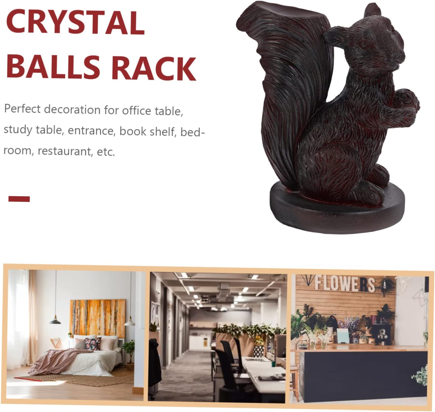 Delicate Resin Display Base for Crystal Balls Charming Squirrel Ornament Holder for Home and Office Decor Friends and Family