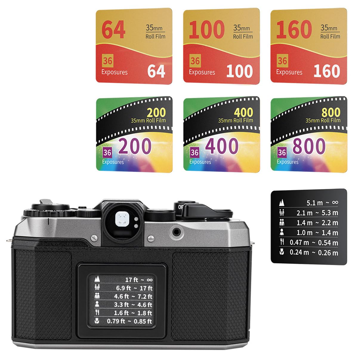 Amazon.com : (7 Pcs) Focus Guide Card 6 pcs Film Record Cards for