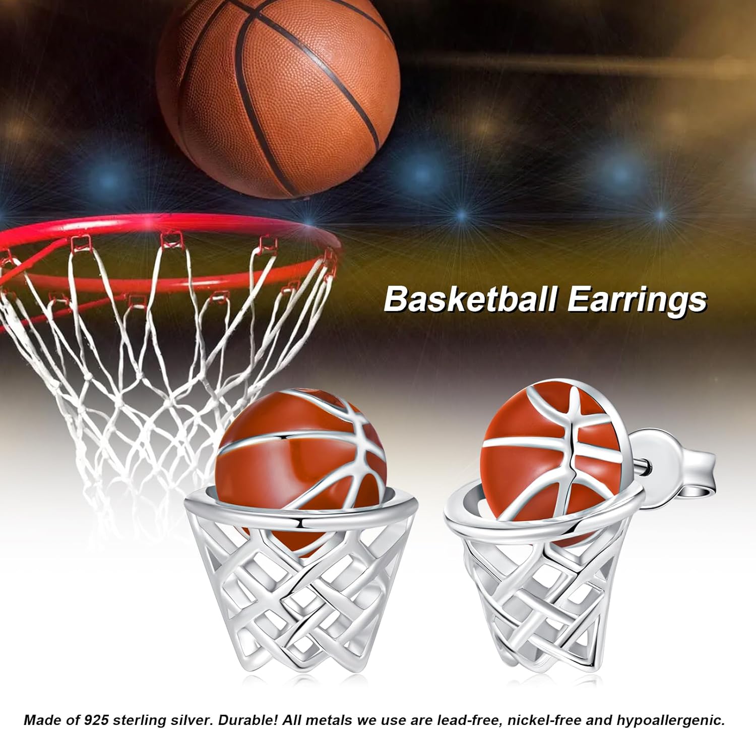 Sports Earrings for Women 925 Sterling Silver Basketball/Baseball/Soccer/Golf/Volleyball/Football Jewelry Gifts for Sports Lovers Coach Player - Image 7