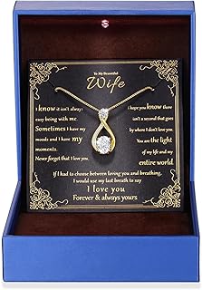 1.5CT Moissanite Infinity Pendant Necklace Anniversary Wedding Gifts for Women Wife Her S925 Sterling Silver 18K White Gold/Gold Filled Jewelry for Birthday Mothers Christmas Valentines Day