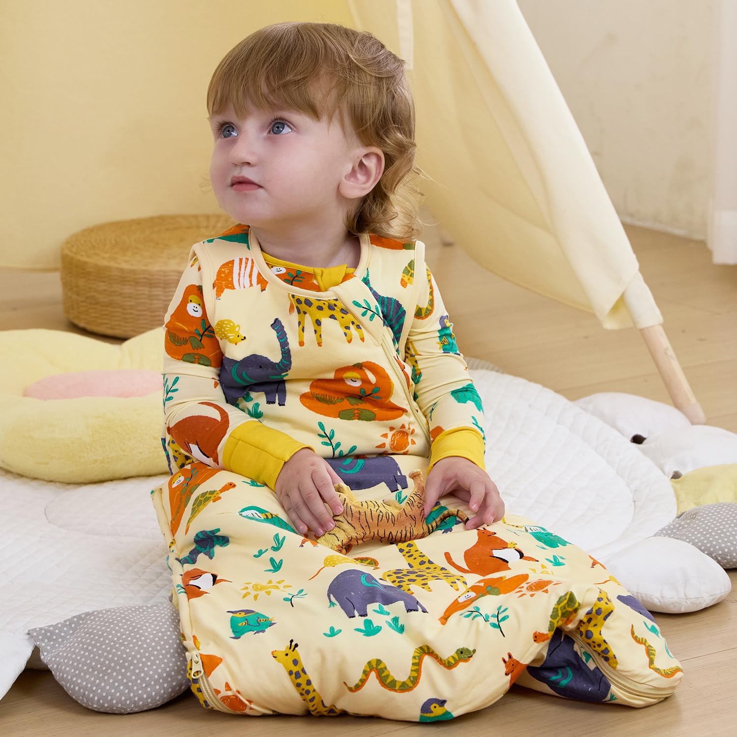 Bamboo Viscose Sleep Sack for Babies and Toddlers 1.0 Tog Wearable Blanket 2-Way Zipper Baby Shower Gifts - Image 9