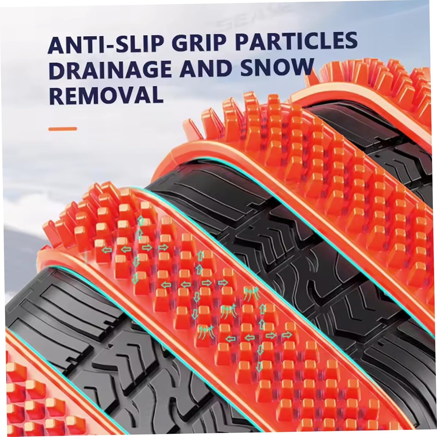 10Pcs Snow Chains for Car Tires, Anti-Skid Snow Tire Straps Portable Emergency Non-Slip Plastic Cable Ties for Muddy Roads and Winter Driving