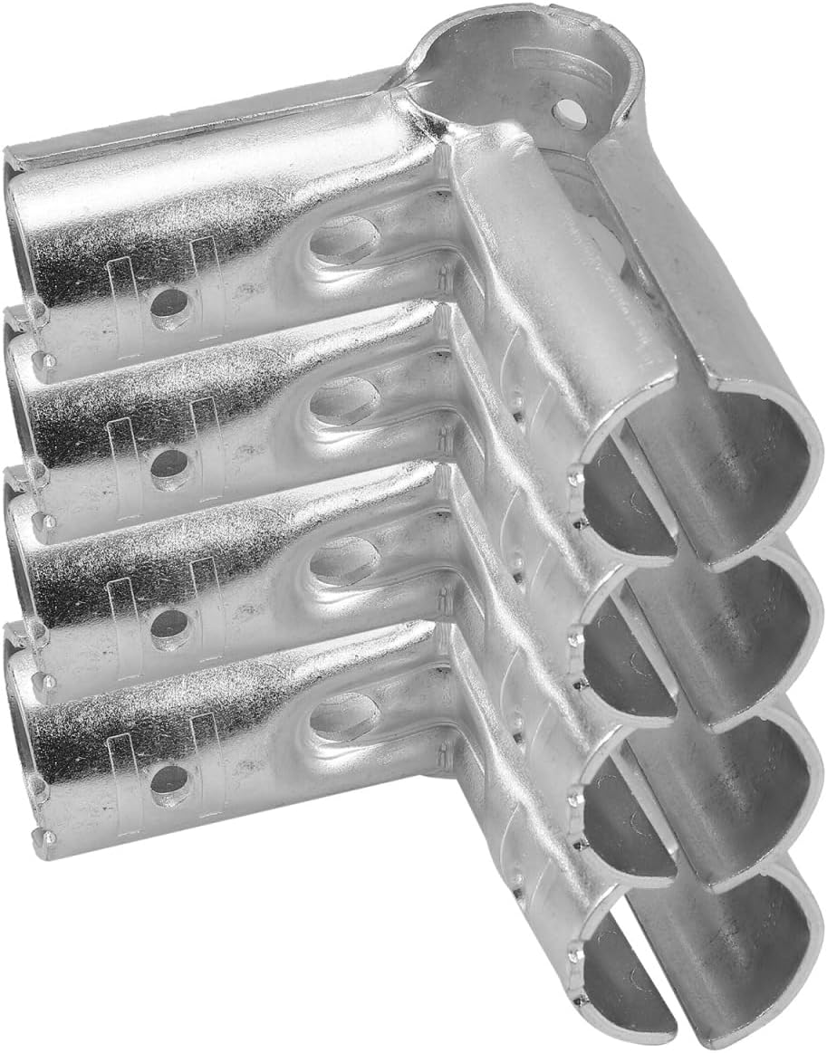 ULTECHNOVO Stainless Steel 25Mm Pipe Clamps 4-Pack 90 Degree L-Brackets for Chain Link Fence Greenhouse Shelves Diy Projects