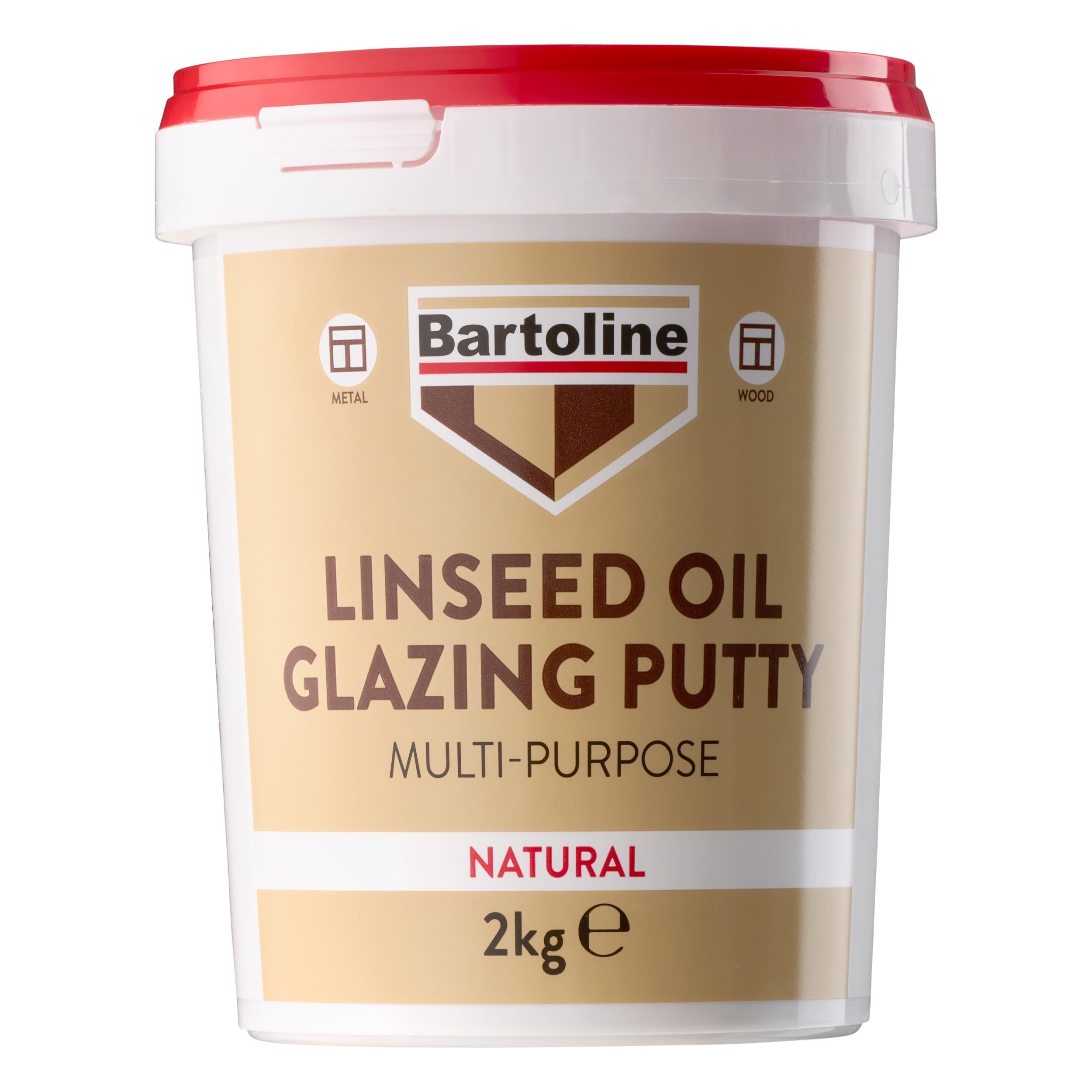 Bartoline Multi Purpose Linseed Oil Putty Glazing Wood Steel Frame Natural 2Kg from B&Q