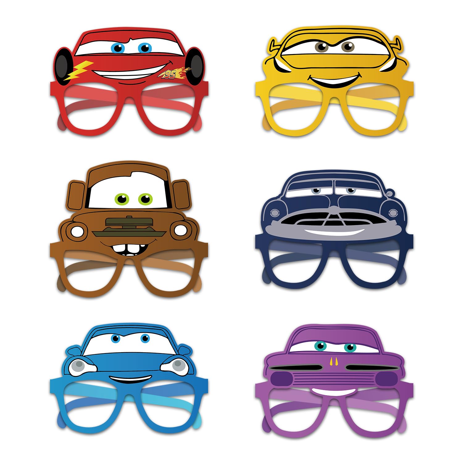 We1Fit 12pcs Race Car Paper Eyeglasses Race Car Party Favors Supplies Birthday Party Decorations Gifts Photo Booth Props for Kids Boys