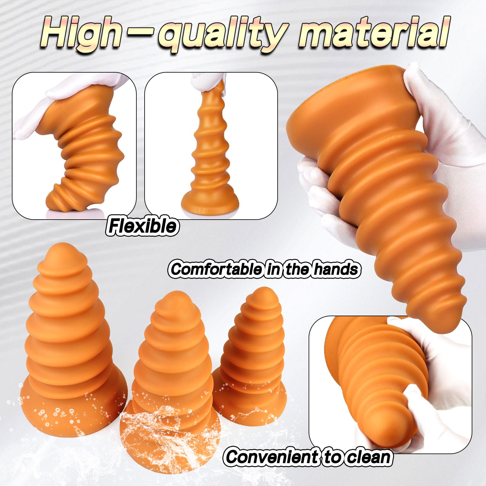 TaRiss's Silicone Anal Plug with Suction Base for Hands-Free Play Thick Butt Plug Dildo for Anal Training Prostate G-spot Stimulation Screw Shape Fantasy Adult Sex Toy for Advanced Players  8.66’’