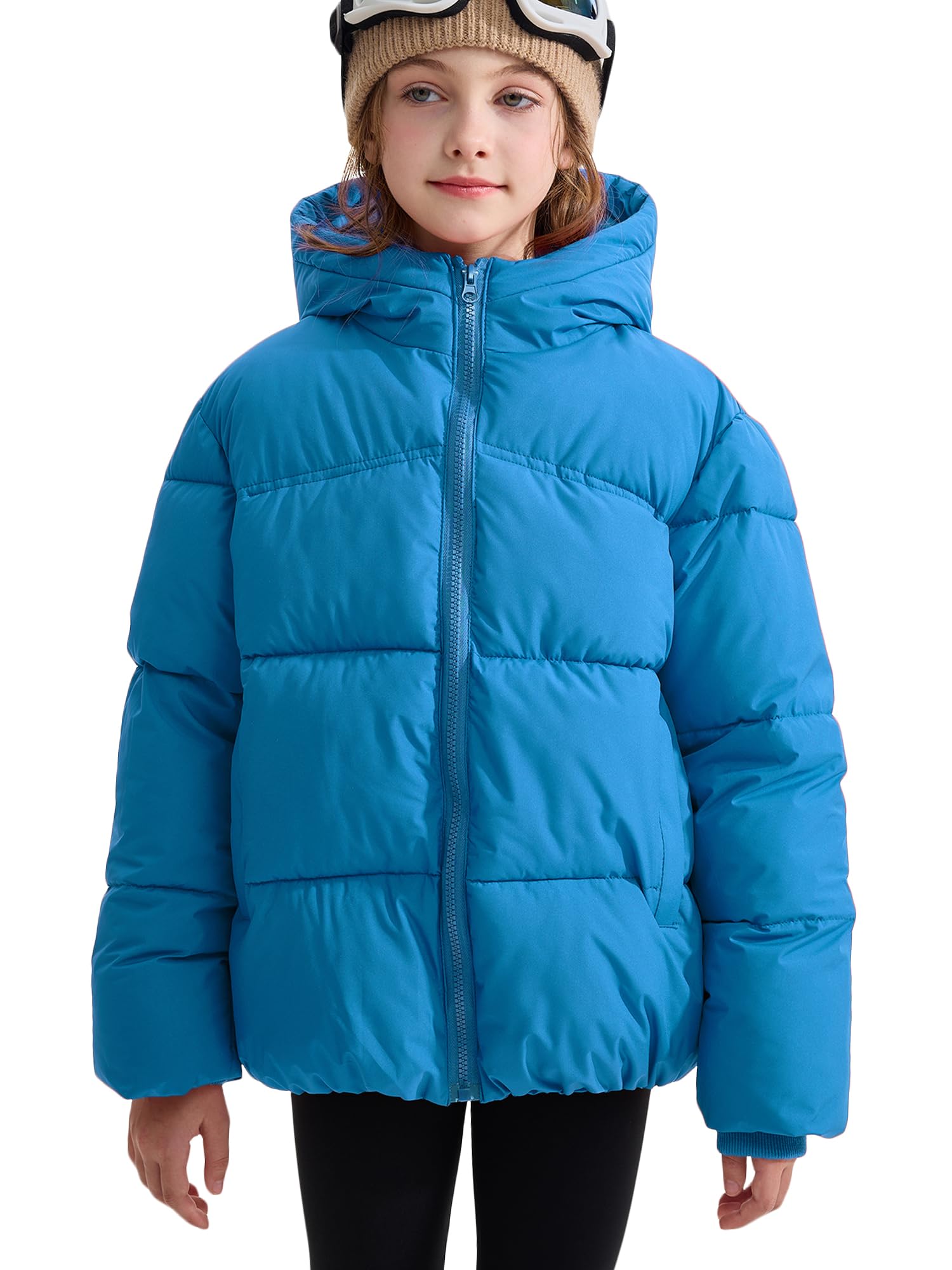 Happy Cherry - Abrigo Cálido Invierno con Capucha Niño Niña Chaqueta Acolchada Infantil Niños Niñas Ropa Gruesa Caliente para Nieve Al Aire Libre - 5-12 Años