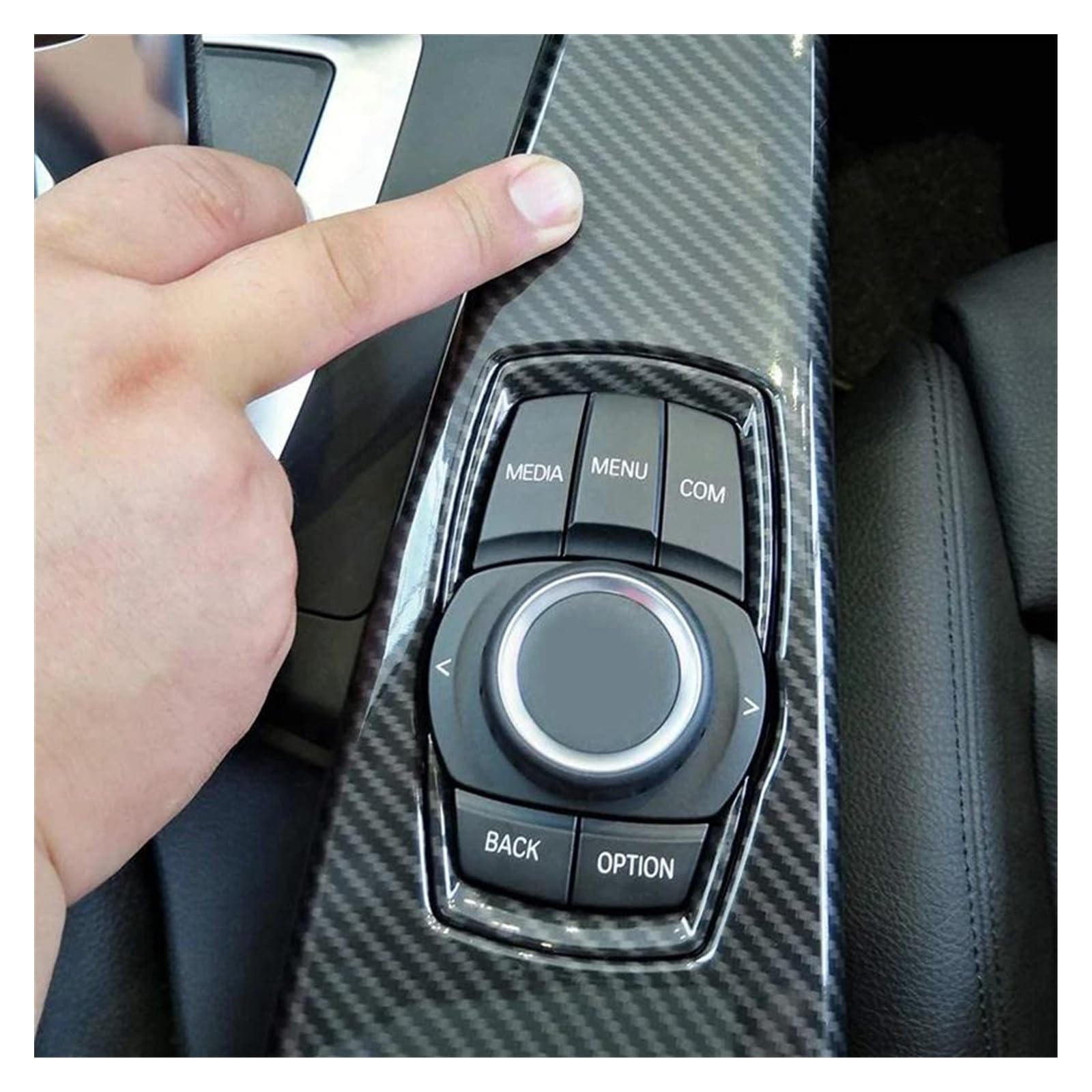 Tiras Decorativas Embellecedor De Cubierta De Panel Multimedia para Coche Pegatina para Serie 3 F30 F34 Serie 4 F33 F36 Embellecedor Interior De Fibra De Carbono Coche Ajuste Interior