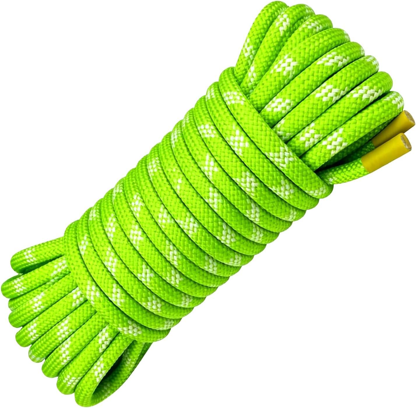 100m Statisches Kletterseil 10mm für Bergsteigen & Rettung, UIAA | Hochfestes Nylon , Abriebfest, UV-beständig, Fluoreszenzgrün, Für Klettern, Rettungseinsätze und Outdoor-Aktivitäten