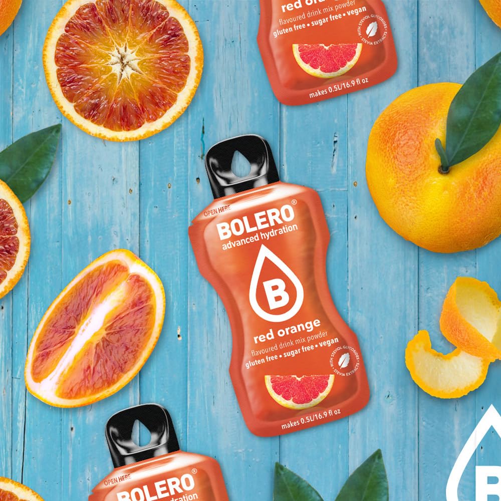 SET 72 BOLERO DA 3 GRAMMI RED ORANGE Preparato istantaneo per Bevande con Stevia e Vitamina C e Senza Zucchero