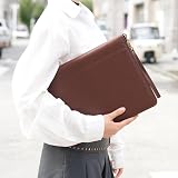 Wason Portfolio A4 z zamkiem błyskawicznym – skórzane etui z PU z odpinanym segregatorem pierścieniowym i uchwytem na notatnik, teczka konferencyjna, organizer z wieloma kieszeniami, do biura, podróży