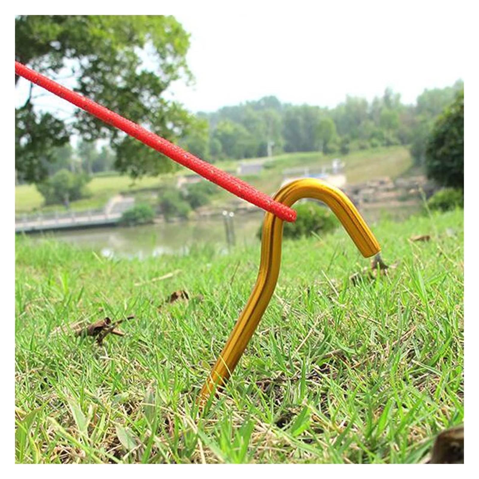 Picchetti per Tenda, Picchetti da Terra in Alluminio da 7 Pollici Picchetti per Tenda Picchetti per Tenda in Metallo Picchetti per Tenda da Campeggio in Acciaio Resistente Ganci per telo Set di 1