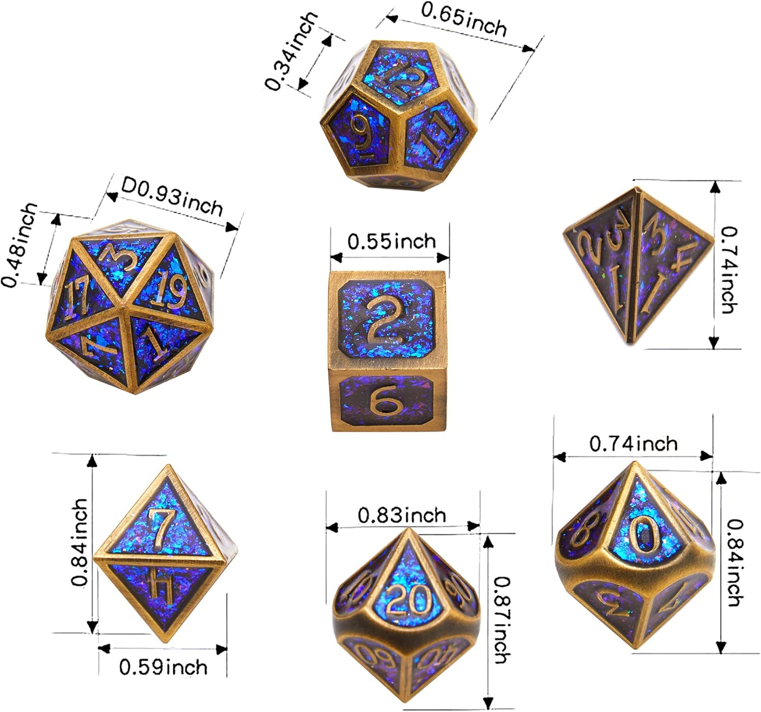 Metal dice Set D&D, Polyhedron DND Dungeons and Dragons Metal DND dice Set, Suitable for Pathfinder RPG Shadow Run Savage World and Other Role-Playing Game dice Sets
