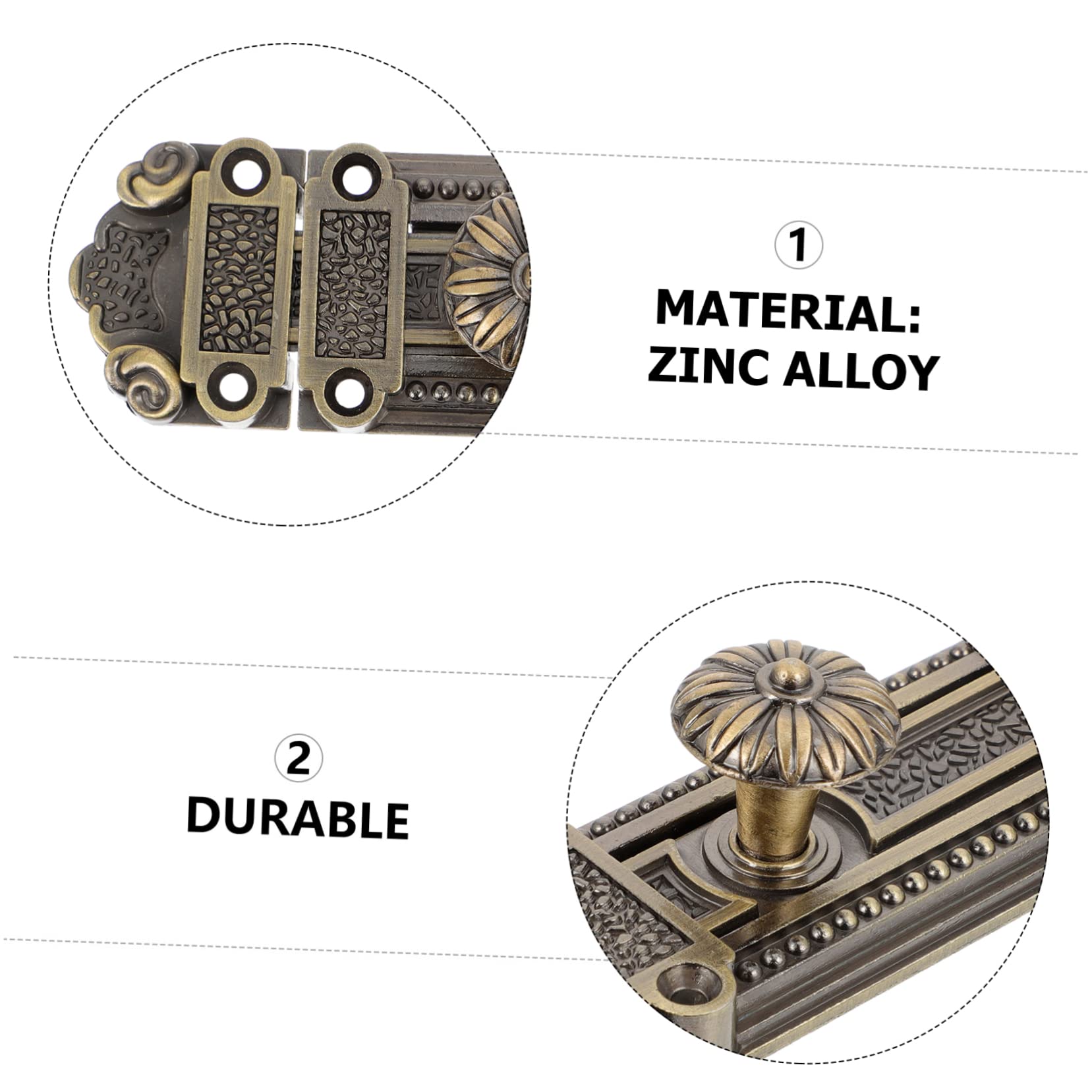 Angoily 5piezas Pestillo De Seguridad Vintage De Zinc Aleación Cerradura Deslizante Para Puertas Para Baños Dormitorios y Armarios