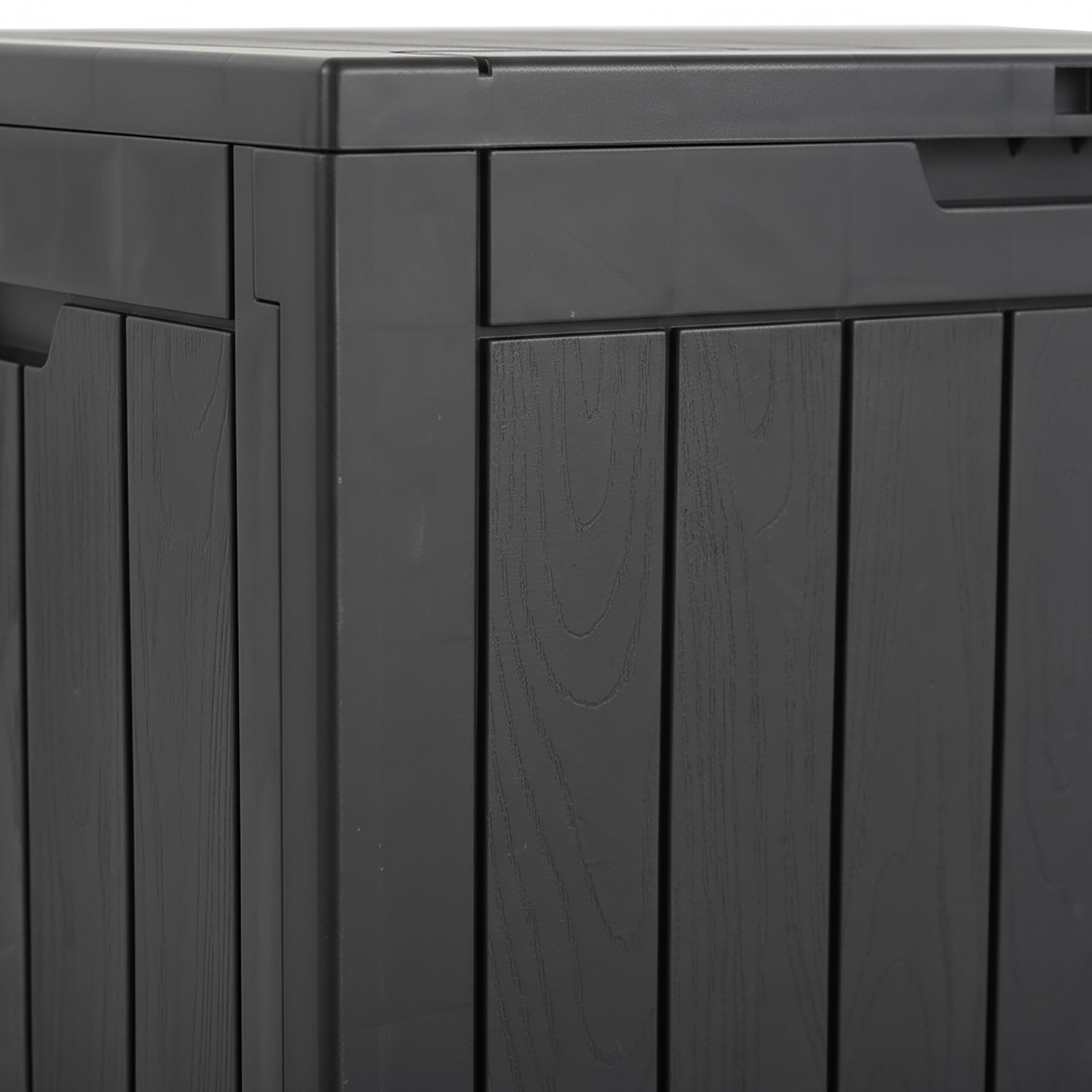 Relaxdays Baule da Giardino Resistente alle intemperie e ai Raggi UV con Cuscini e Attrezzi, 53x56x43 cm, Nero