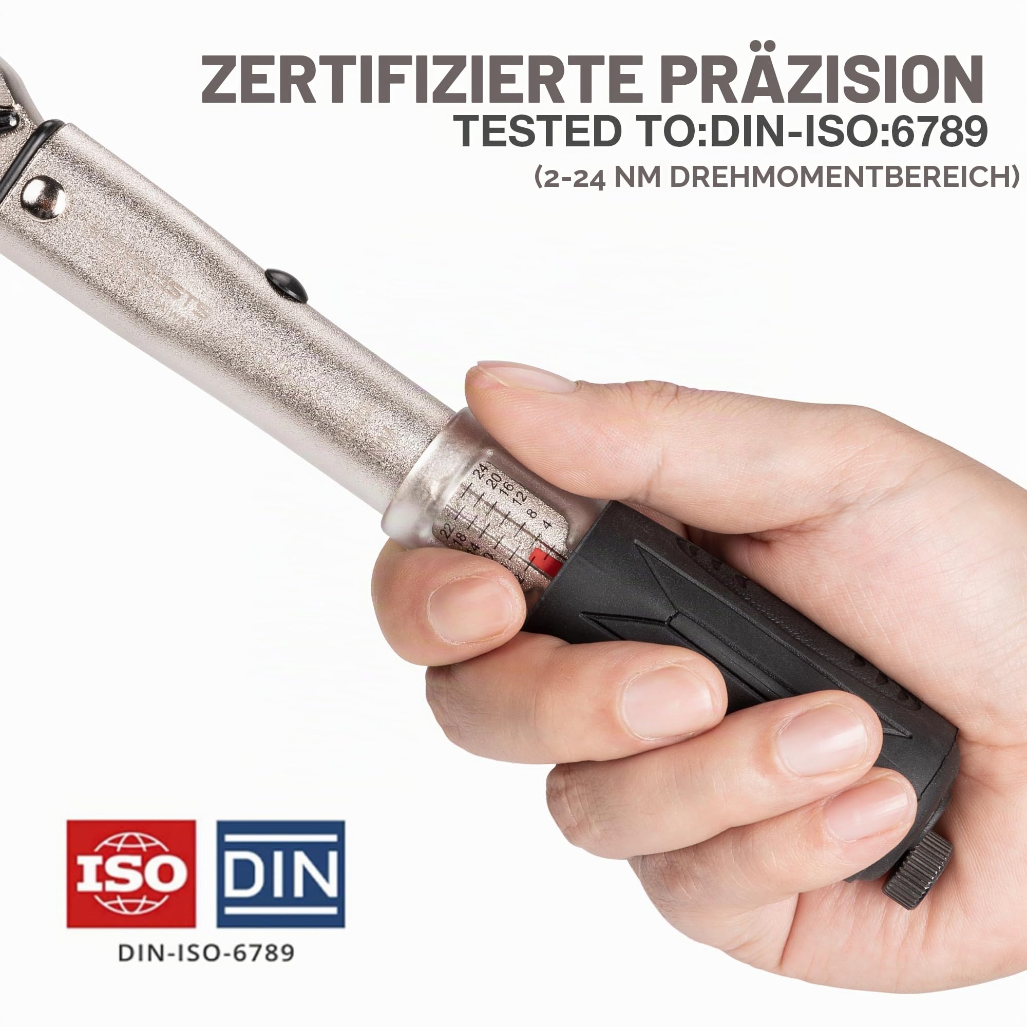 1/4 Zoll Drehmomentschlüssel-Set mit Klickfunktion – 2–24 Nm – Fahrrad-Wartungswerkzeug für Rennräder & Mountainbikes – inkl. Innensechskant- und Torx-Bits sowie 4 mm / 5 mm Verlängerungsstange