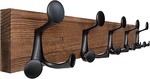 Miniatura 300 de SKOLOO Perchero de madera blanca de 17 pulgadas con 3 ganchos triples, ideal para entradas familiares, aulas y almacenamiento de suministros para