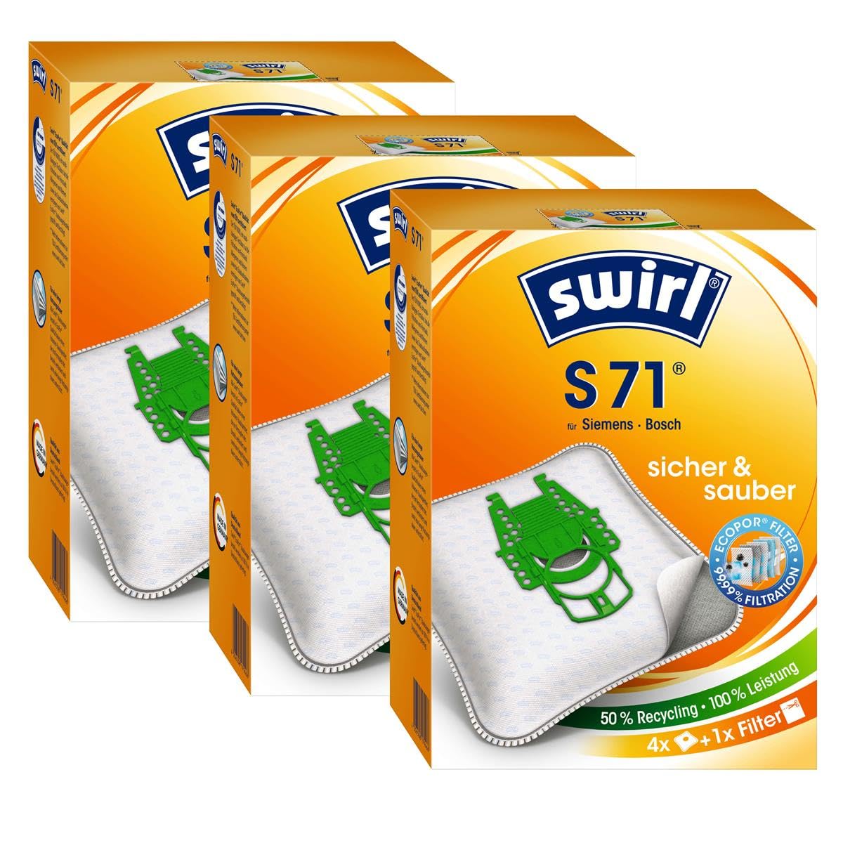 Sacchetti per aspirapolvere compatibili con Swirl MicroPor Plus PureAir AirSpace 10 sacchetti per aspirapolvere Kompatibel Swirl O87