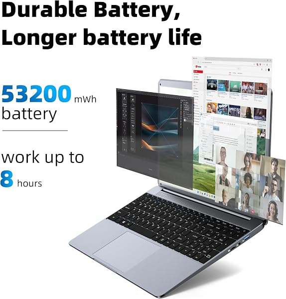 SGIN Laptop 15.6 Inch, 512GB SSD 12GB DDR4 Laptops Computer with Celeron N5095 Quad-Core Processor(up to 2.9 GHz), 2.4/5G Wi-Fi, Type-C, 1920 * 1080 IPS Screen, 2*USB3.2, BT4.2, 53200mWH Battery - 2