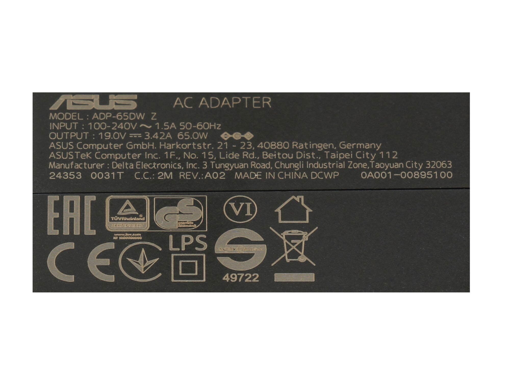 Asus Transformer Book Flip TP300 Zasilacz 65 Watt EU Wallplug normalny Nowy