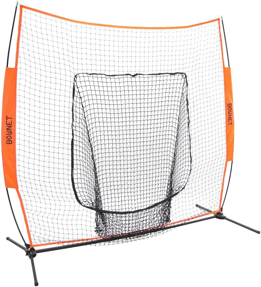 Bownet Hit Kit Baseball Training Equipment Set with UtiliTee Hitting Tee, Big Mouth X Batting Net 7' x 7', Tripod Ball Caddy, Portable Coach-Approved Practice Gear for Baseball and Softball Training