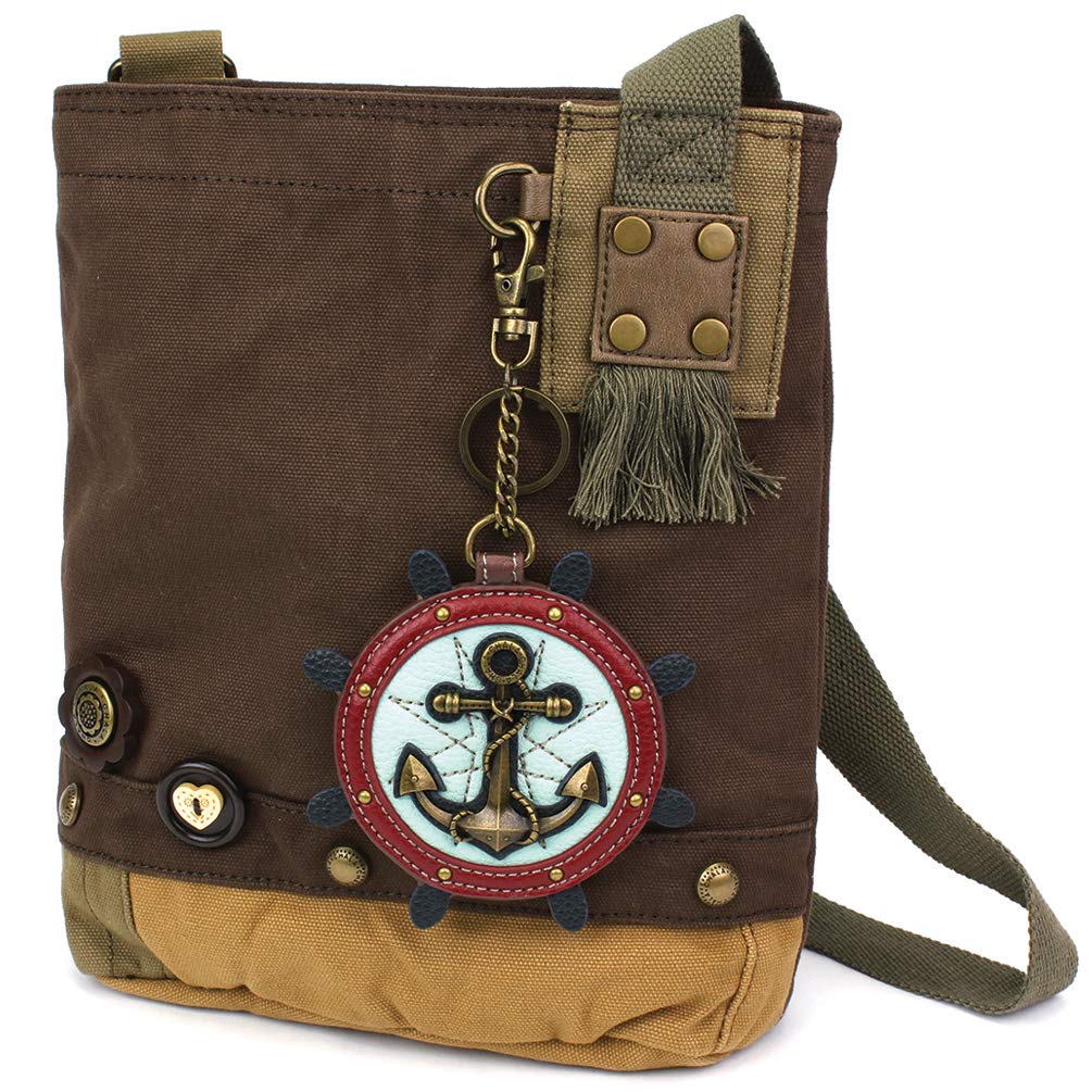 CHALA Patch Cross-Body Women Handbag, Canvas Messenger Bag Olive, Metal Charming Cross - Oliv, Medium — view 70