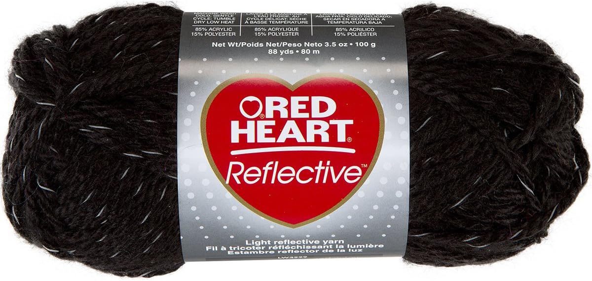 RED HEART Reflective Yarn, Black