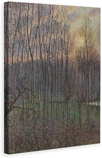 Poplars, Sunset at Eragny, 1894,French Impressionist Painter,Camille Pissarro Canvas Poster Bedroom Decor Sports Landscape Office Room Decor Gift,Canvas Poster Wall Art Decor Print Picture Paintings F