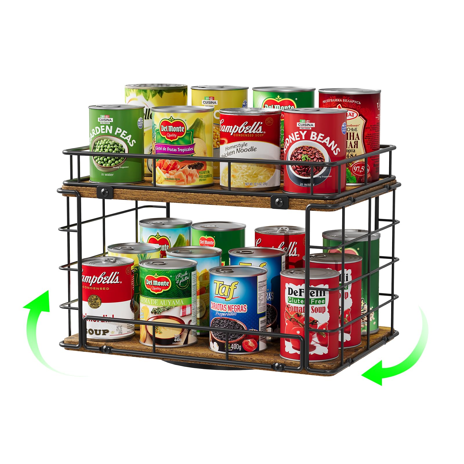 360&deg; Rotating Can Rack Organizer