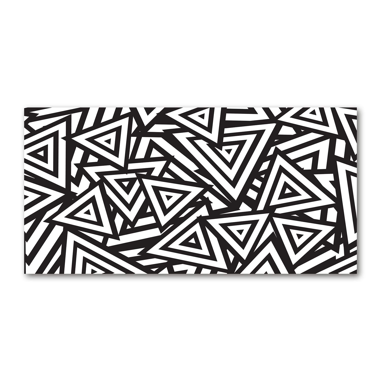 Impression sur verre 120x60 cm tableau panoramique triangles noir et blanc Tulup