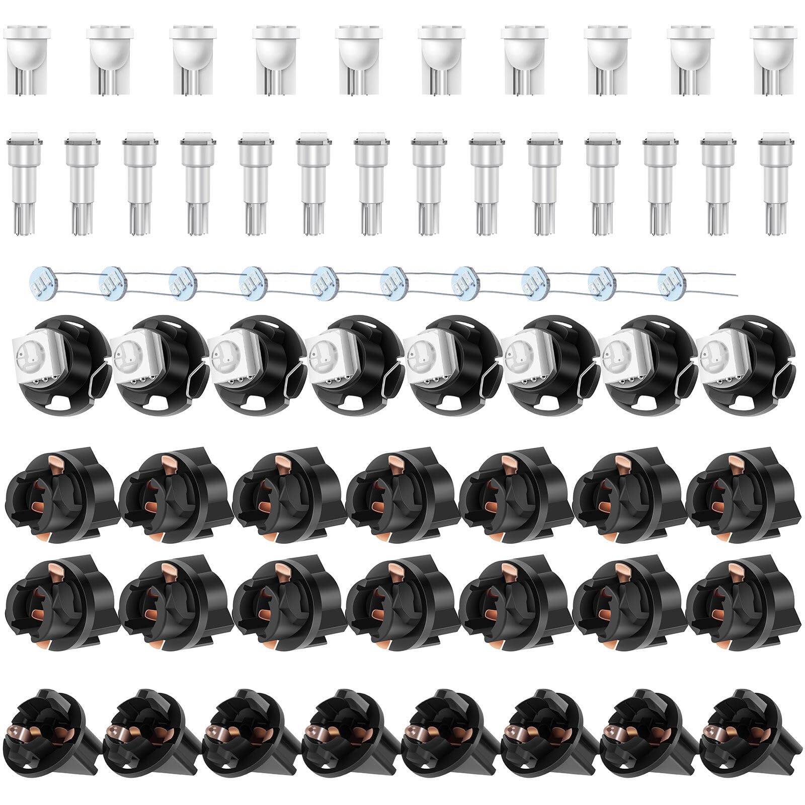 LBRST 8 x T10 6-3020-SMD White 168 Instrument Lights 14 x T5 1-5050-SMD White 74 73 2721 Instrument Lights 8 x T5 5-5050-SMD White T5-79607-SHJ-S01;T4.7 Neo Wedge Lights 14 x T5 74 73 2721 Twist