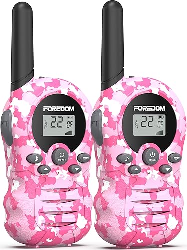 Walkie Talkies T388A para niños, paquete de 2 walkie talkies para niños y niñas