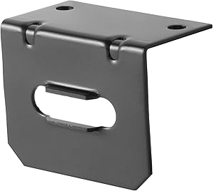 CURT 58300 Vehicle-Side Trailer Wiring Harness Mounting Bracket for 4-Way Flat, GLOSS BLACK POWDER COAT