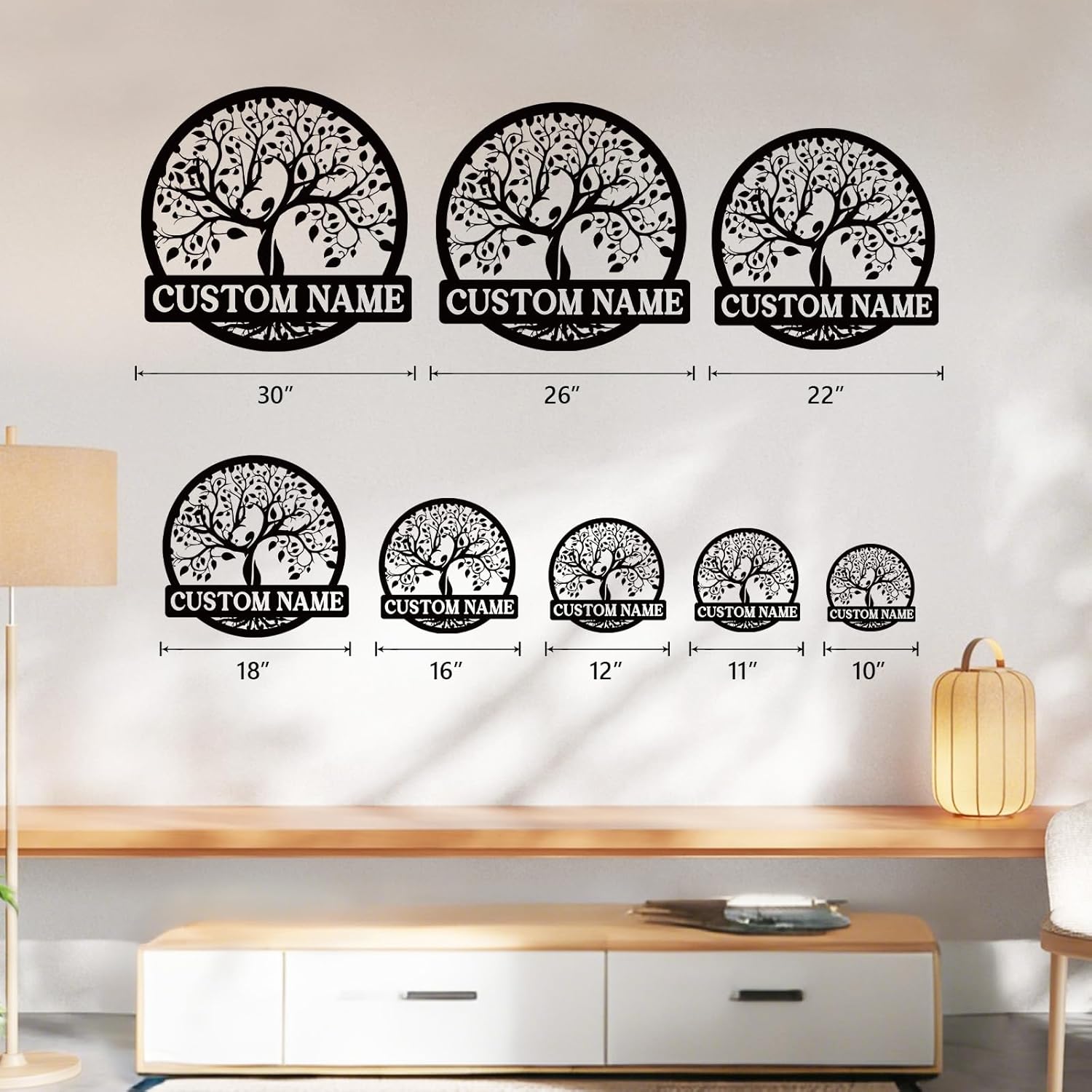 Personalized Metal Wall Art | Custom Tree of Life Metal Sign | Monogram Yard Sign | Last Name Wall Decor for Home | Personalized Gifts | Garden Family Sign | Letter Patio Porch Sign | Wedding Gift