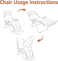 Vista 6 de Yaxa Basics - Silla de patio para exteriores con gravedad cero, acolchada, reclinable, plegable y ajustable, con almohada, de Textilene, sillas