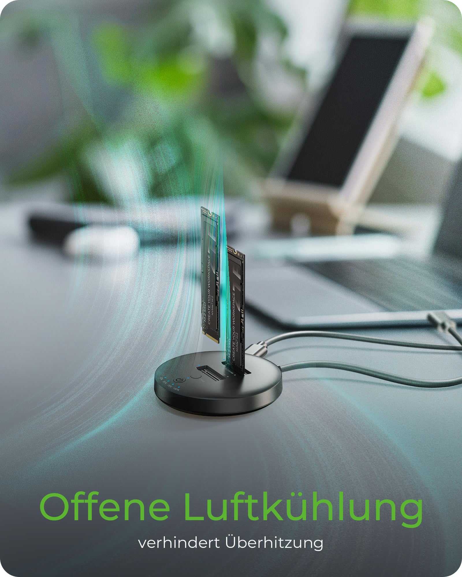 ICY Box M.2 NVMe SSD Klon- und DockingStation, USB-C 3.1 Gen 2, bis 10 Gbit/s, Dual Bay, Autarkes Klonen ohne PC, für 22x30/42/60/80/110 mm SSDs, IB-1612MCL-C31