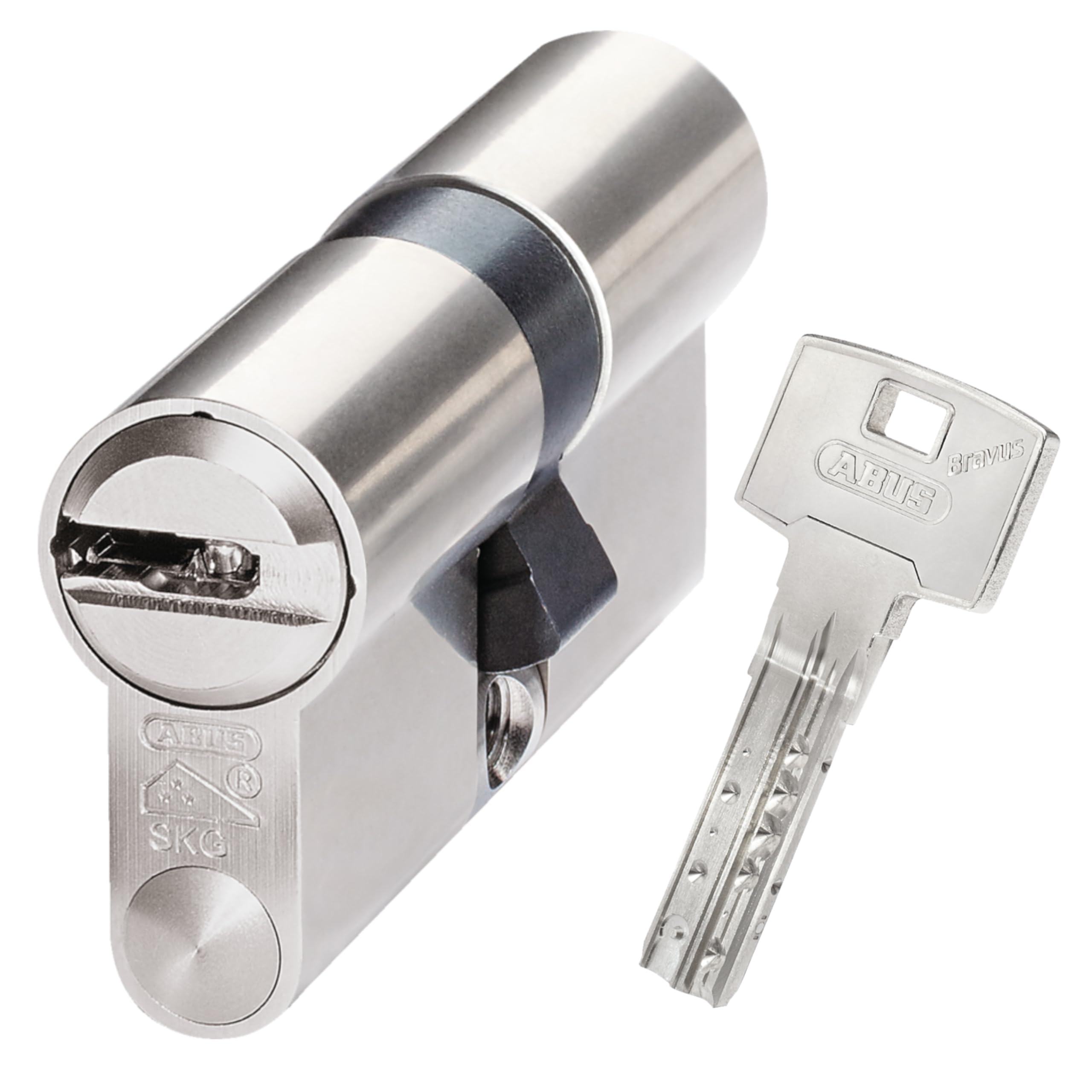 Cerradura de doble cilindro para ABUS Bravus 2500 MX | Cilindro de seguridad con tecnología magnética | Función de emergencia y peligro | 3 llaves de seguridad + tarjeta de seguridad (30/30)
