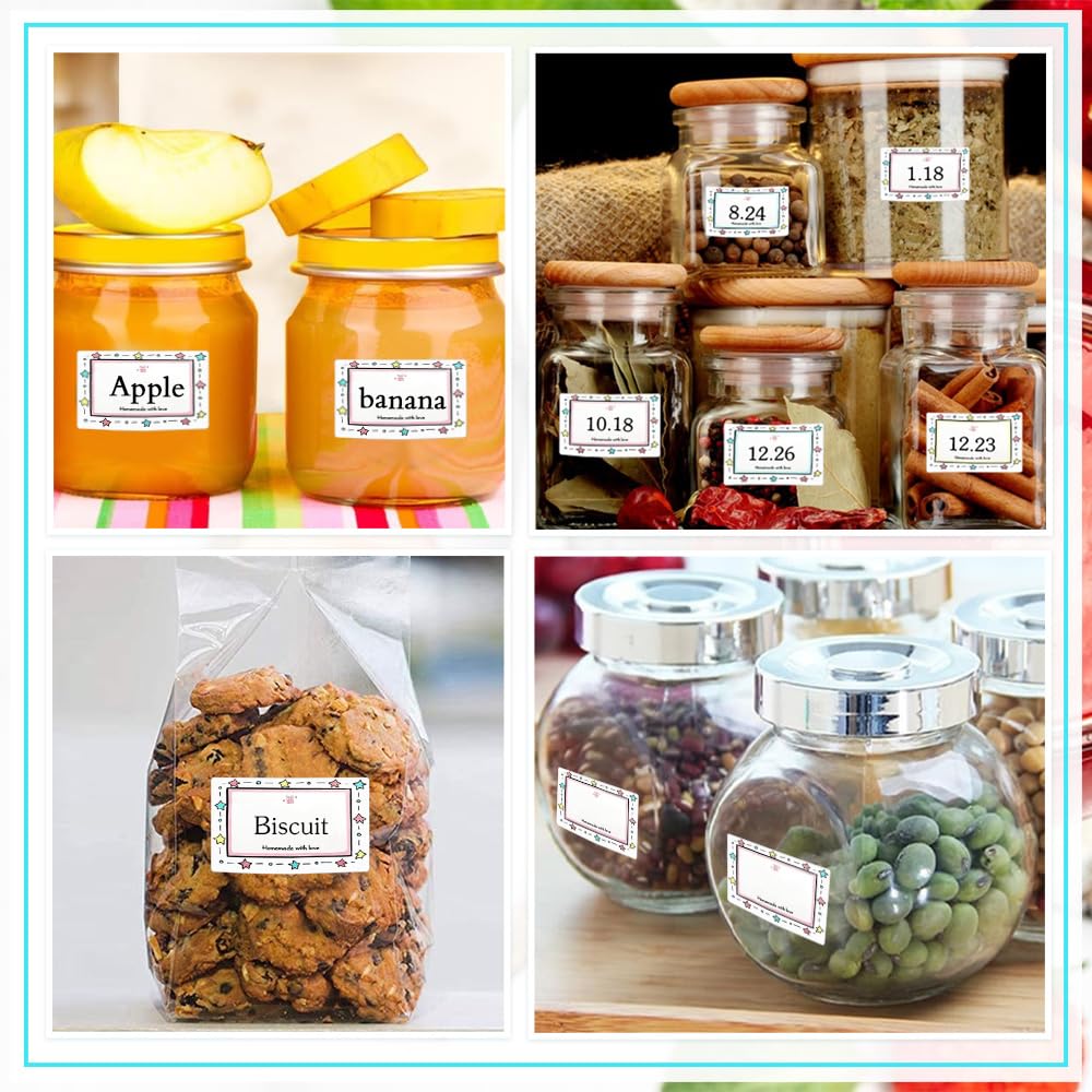 Étiquettes à Confiture Autocollants Auto-adhésifs 500pièces Étiquettes De Congélateur Pour Bocaux à Confiture Marmelade Et Epices