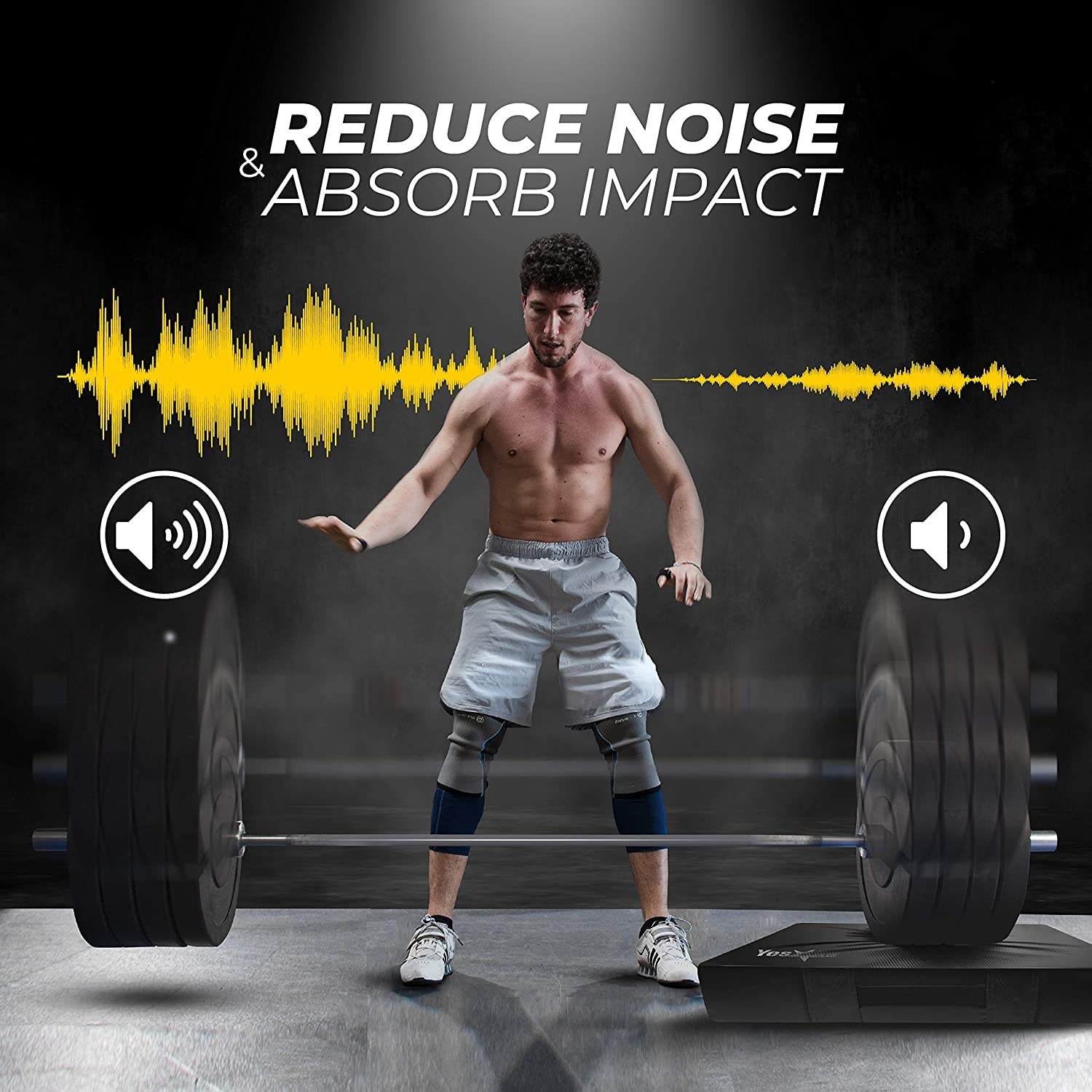 Yes4All Premium Silenziatore Drop Pads Cuscinetti per Sollevamento Pesi con Copertura in PVC Multicolore per isolare Il Suono e Proteggere Il Pavimento per Deadlift, Squat, Lunge