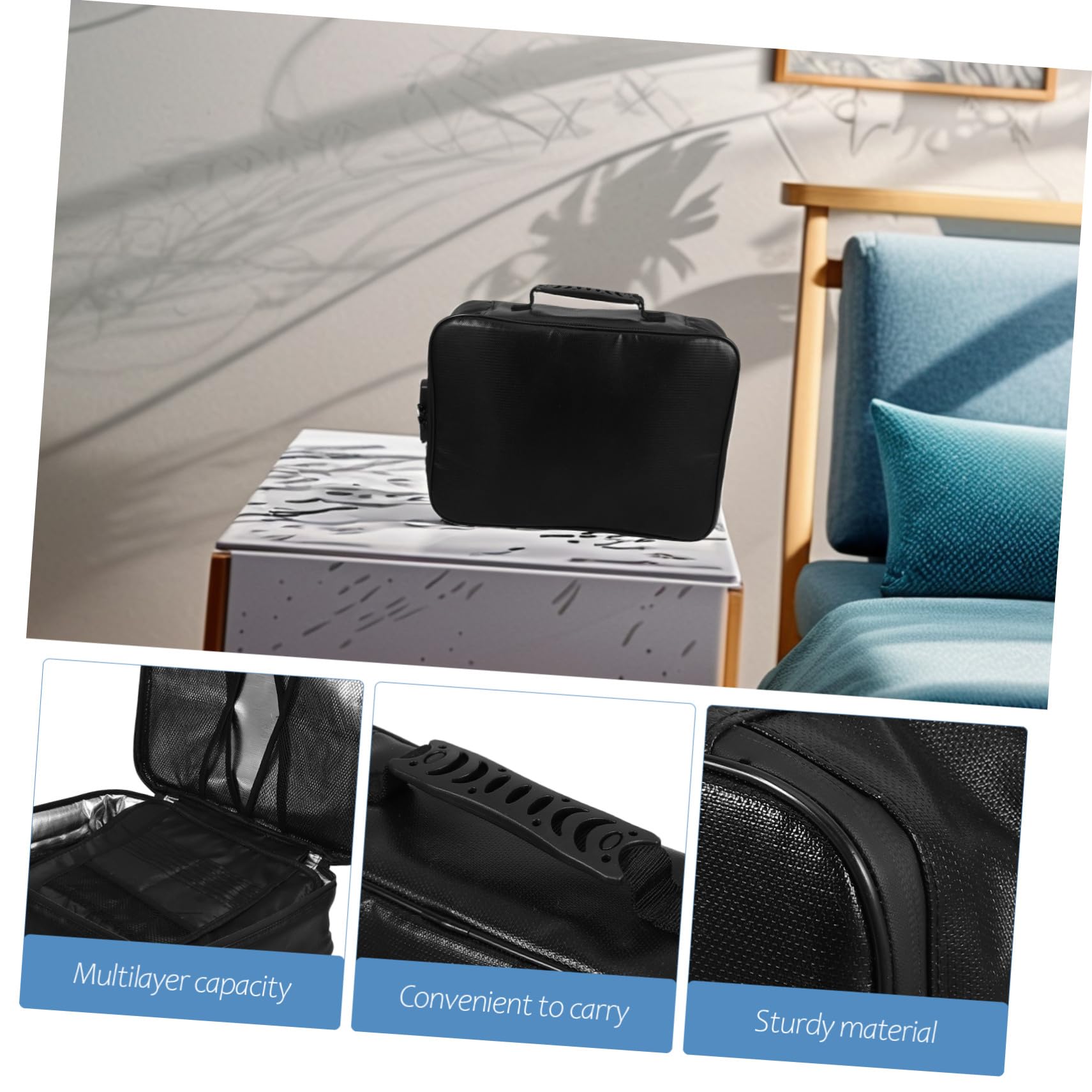 BESPORTBLE Portadocumenti da Viaggio Ignifugo con Maniglia Organizer per Documenti e Certificati Protezione Sicura per Passaporti e Documenti Importanti Soluzione di Archiviazione