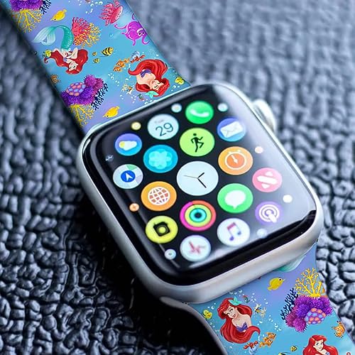 Miniatura 5 de Correa de silicona de dibujos animados compatible con Apple Watch de 1.4961.5751.6141.6541.732 pulgadas, correas de princesa para Apple Watch SE2