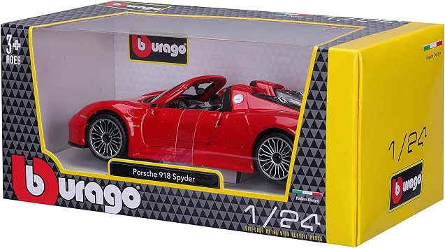 Bburago 1:24 Scale Porsche 918 Spyder Diecast Vehicle (Colors May Vary)