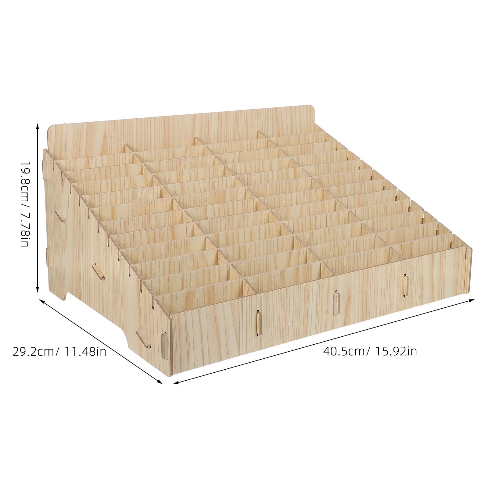 ABOOFAN Scatola in Legno per Cellulari 48 Scomparti Inclinati | Tonalità Kaki, Design Naturale, Struttura Multi Scomparto, per Ufficio, Laboratorio, Studenti e Famiglie