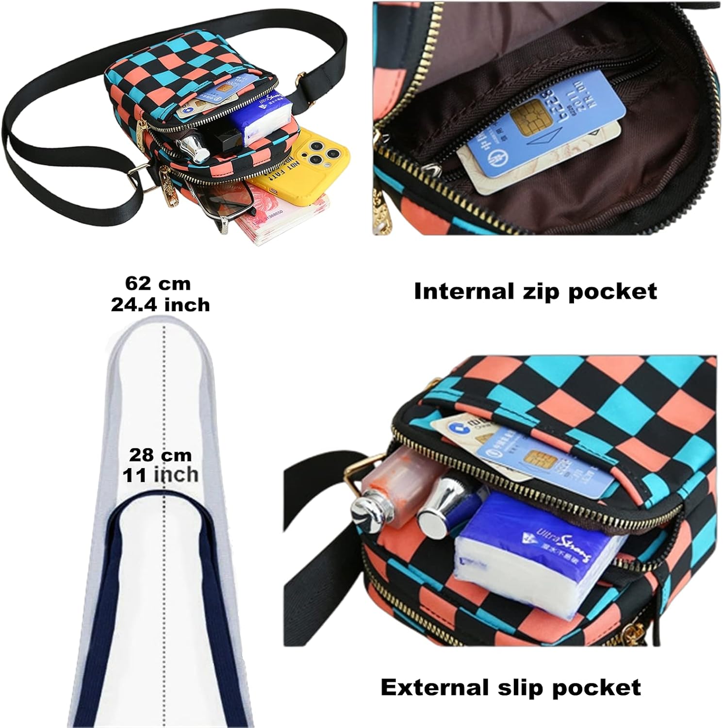 Small Crossbody Bags for Women Fashion Cell Phone Cross body Purses Mini Shoulder Bag Wallet Nylon Purse - Image 4