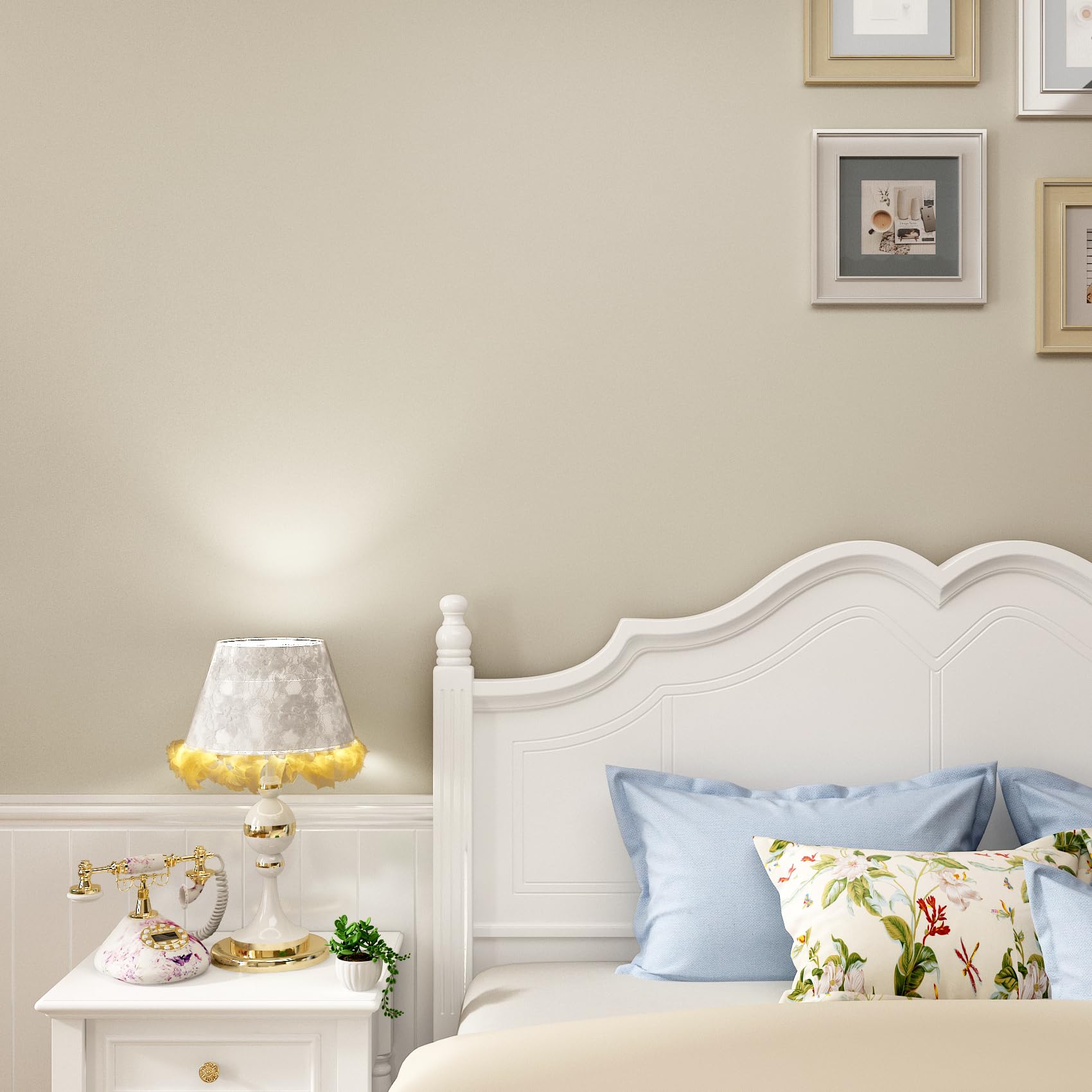 Livelynine Papier Adhésif pour Meuble Beige Mat Vinyle 40cm x 2m Imperméable Rouleau Décoratif