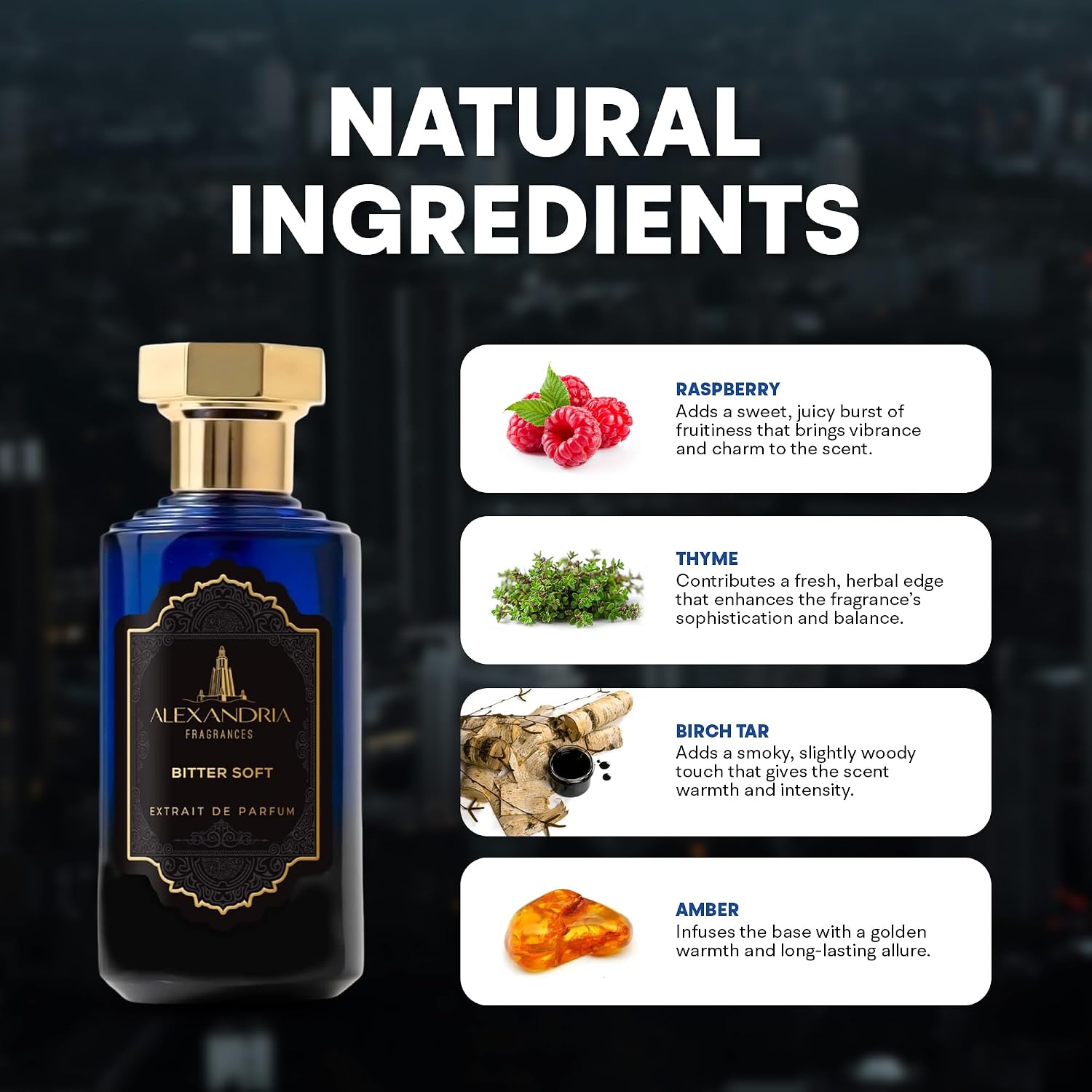 Alexandria Fragrances Bitter Soft Perfume - Premium Parfum Inspired by Leather and Raspberry Notes - Long Lasting Eau de Parfum for Men and Women - Luxury Men’s Cologne for Every Occasion - 60ml
