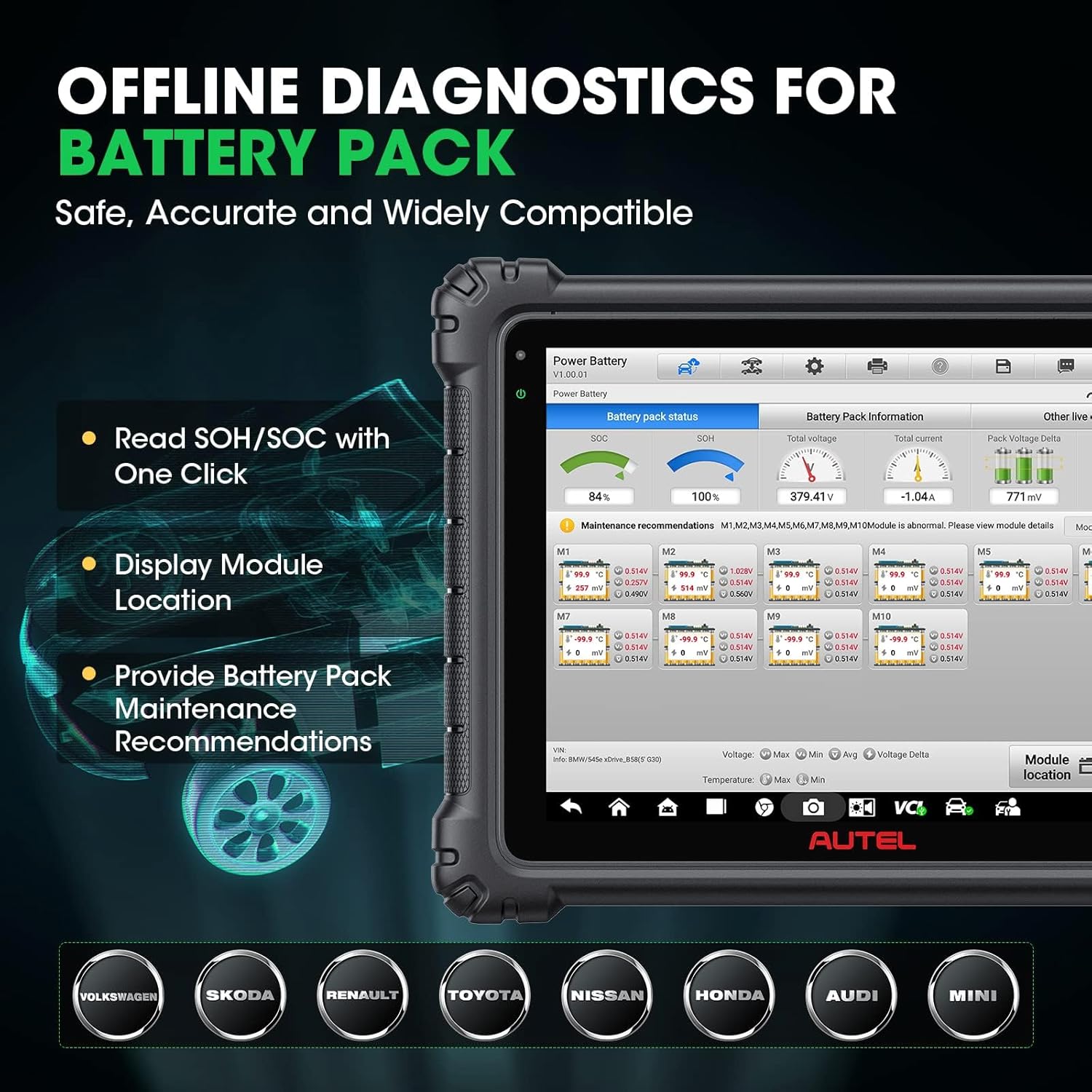 Autel MaxiSYS Ultra EV Intelligent Scanner, 2026 EV Ver.of Ultra S2 MS909S2, Up of Ultra MS909 MS909EV MS919, with EVDiag Kit, High-Voltage System & Battery Pack Analysis, 5-in-1 VCMI, Motor Truspeed