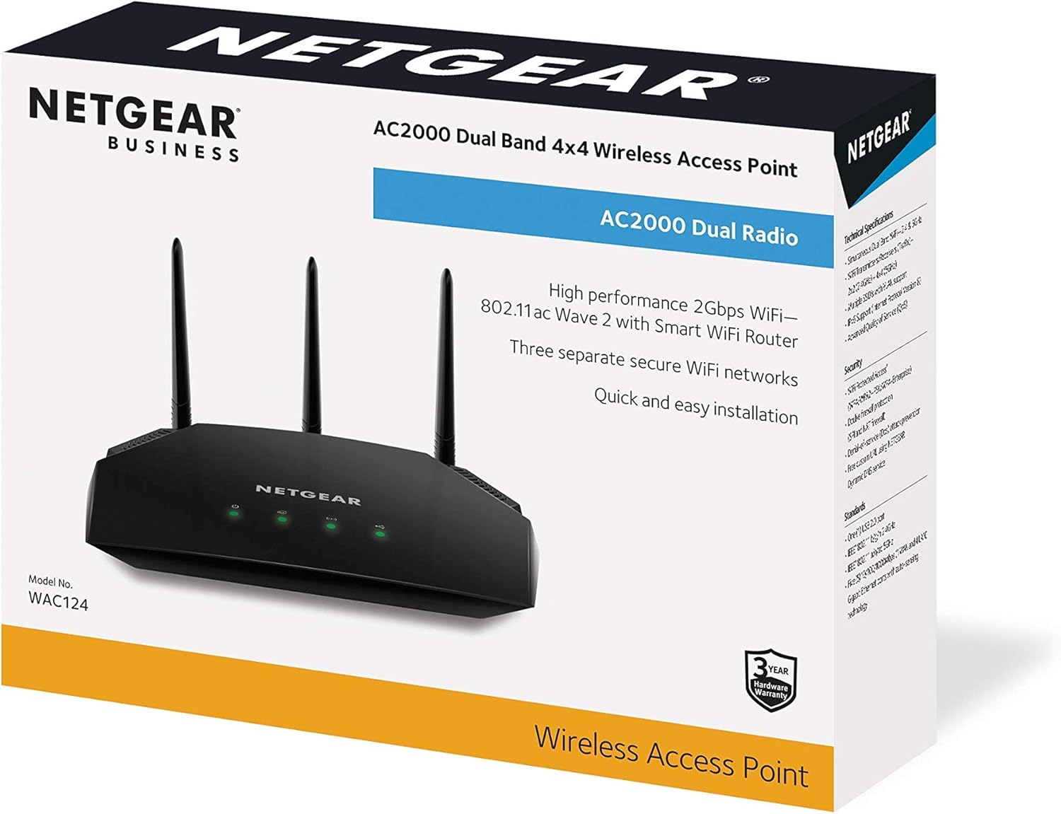 NETGEAR WAC124 2033Mbps Dual-Band WiFi 5 Access Point (AC)